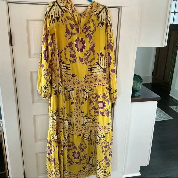 La DoubleJ Vesta Dress Melograno Giallo Placée in Silk Twill Sz S Fits M - Picture 10 of 11